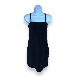 SIZE LARGE FOREVER 21 BLACK STRETCH CORDUROY DRESS  GOTH  SLEEVELESS
